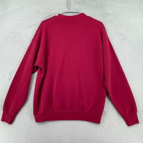 Vtg Colorado Sweatshirt Adult L Red The Last Great Place Log Cabin Western 90s - Picture 5 of 14